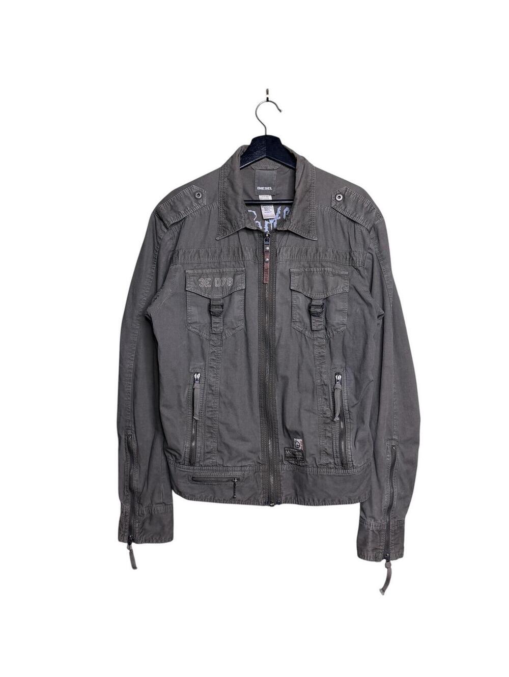 Diesel Y2K Military Bomber Jacket Bondage Zip Utility xl